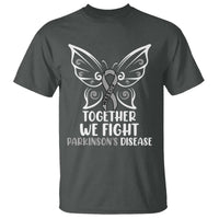 Parkinson's Awareness T Shirt We Fight Together Support Squad Gray Ribbon Butterfly