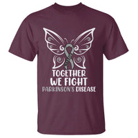 Parkinson's Awareness T Shirt We Fight Together Support Squad Gray Ribbon Butterfly