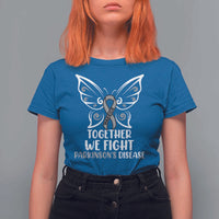 Parkinson's Awareness T Shirt For Women We Fight Together Support Squad Gray Ribbon Butterfly