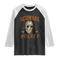 Scumbag Hockey Goalie Mask Distressed Sports Graphic Raglan Shirt