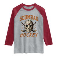 Scumbag Hockey Goalie Mask Distressed Sports Graphic Raglan Shirt