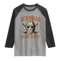 Scumbag Hockey Goalie Mask Distressed Sports Graphic Raglan Shirt