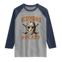 Scumbag Hockey Goalie Mask Distressed Sports Graphic Raglan Shirt