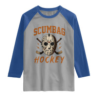 Scumbag Hockey Goalie Mask Distressed Sports Graphic Raglan Shirt