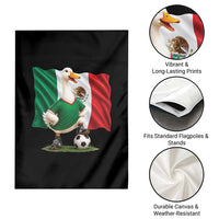 Merlin the Duck Mexico Flag Soccer Player Garden Flag Mexican Pride Football Fans