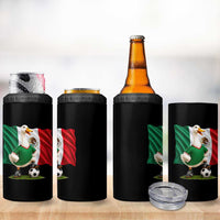 Merlin the Duck Mexico Flag Soccer Player 4 in 1 Can Cooler Tumbler Mexican Pride Football Fans