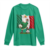 Merlin the Duck Mexico Flag Soccer Player Long Sleeve Shirt Mexican Pride Football Fans
