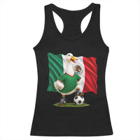 Merlin the Duck Mexico Flag Soccer Player Racerback Tank Top Mexican Pride Football Fans