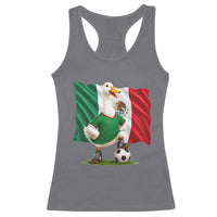 Merlin the Duck Mexico Flag Soccer Player Racerback Tank Top Mexican Pride Football Fans