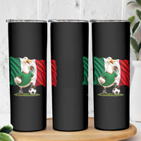 Merlin the Duck Mexico Flag Soccer Player Skinny Tumbler Mexican Pride Football Fans