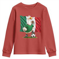 Merlin the Duck Mexico Flag Soccer Player Youth Sweatshirt Mexican Pride Football Fans
