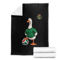 Merlin the Duck Soccer Player Mexico Fans Throw Blanket Mexican Sports Futbol Lovers Viral Animal in Green Jersey Graphic