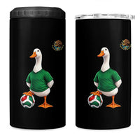 Merlin the Duck Soccer Player Mexico Fans 4 in 1 Can Cooler Tumbler Mexican Sports Futbol Lovers Viral Animal in Green Jersey Graphic