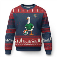 Merlin the Duck Soccer Player Mexico Fans Ugly Christmas Sweater Mexican Sports Futbol Lovers Viral Animal in Green Jersey Graphic