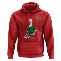 Merlin the Duck Soccer Player Mexico Fans Hoodie Mexican Sports Futbol Lovers Viral Animal in Green Jersey Graphic