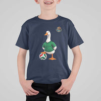 Merlin the Duck Soccer Player Mexico Fans T Shirt For Kid Mexican Sports Futbol Lovers Viral Animal in Green Jersey Graphic