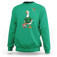 Merlin the Duck Soccer Player Mexico Fans Sweatshirt Mexican Sports Futbol Lovers Viral Animal in Green Jersey Graphic