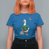 Merlin the Duck Soccer Player Mexico Fans T Shirt For Women Mexican Sports Futbol Lovers Viral Animal in Green Jersey Graphic
