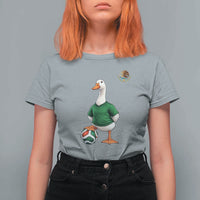 Merlin the Duck Soccer Player Mexico Fans T Shirt For Women Mexican Sports Futbol Lovers Viral Animal in Green Jersey Graphic