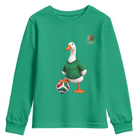 Merlin the Duck Soccer Player Mexico Fans Youth Sweatshirt Mexican Sports Futbol Lovers Viral Animal in Green Jersey Graphic