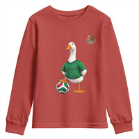 Merlin the Duck Soccer Player Mexico Fans Youth Sweatshirt Mexican Sports Futbol Lovers Viral Animal in Green Jersey Graphic