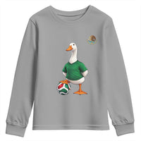 Merlin the Duck Soccer Player Mexico Fans Youth Sweatshirt Mexican Sports Futbol Lovers Viral Animal in Green Jersey Graphic