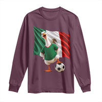 Funny Screaming Merlin the Duck Long Sleeve Shirt Mexico Soccer Flag Football Fans