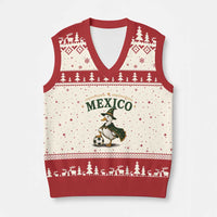 Vintage Mexico Soccer Wizard Duck Magical Fantasy V-Neck Knit Sweater Vest Retro Mexican Pride Football Fans