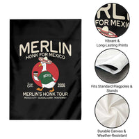 Merlin the Duck Honk Tour Mexico Retro Band Parody Garden Flag Mexican Pride Soccer Locer Football Fans