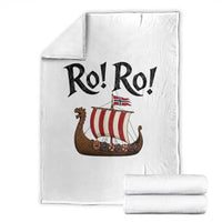Funny Norwegian Viking Longship Ro Ro Throw Blanket Retro Norge Norway Flag Football Fans