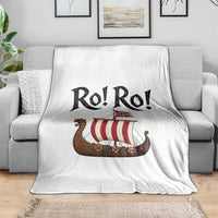 Funny Norwegian Viking Longship Ro Ro Throw Blanket Retro Norge Norway Flag Football Fans