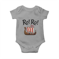 Funny Norwegian Viking Longship Ro Ro Baby Onesie Retro Norge Norway Flag Football Fans