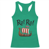 Funny Norwegian Viking Longship Ro Ro Racerback Tank Top Retro Norge Norway Flag Football Fans