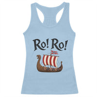 Funny Norwegian Viking Longship Ro Ro Racerback Tank Top Retro Norge Norway Flag Football Fans