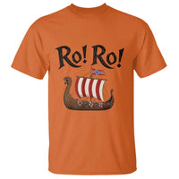 Funny Norwegian Viking Longship Ro Ro T Shirt Retro Norge Norway Flag Football Fans