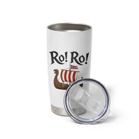 Funny Norwegian Viking Longship Ro Ro Tumbler Cup Retro Norge Norway Flag Football Fans