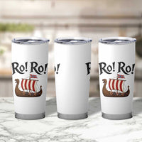 Funny Norwegian Viking Longship Ro Ro Tumbler Cup Retro Norge Norway Flag Football Fans