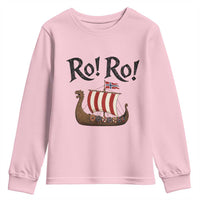 Funny Norwegian Viking Longship Ro Ro Youth Sweatshirt Retro Norge Norway Flag Football Fans