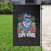 Cape Verde Cool Blue Shark Tropical Graphic Garden Flag Cabo Verde Paradise Verdean Soccer Football Fans