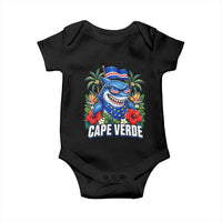 Cape Verde Cool Blue Shark Tropical Graphic Baby Onesie Cabo Verde Paradise Verdean Soccer Football Fans