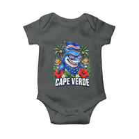 Cape Verde Cool Blue Shark Tropical Graphic Baby Onesie Cabo Verde Paradise Verdean Soccer Football Fans