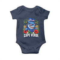 Cape Verde Cool Blue Shark Tropical Graphic Baby Onesie Cabo Verde Paradise Verdean Soccer Football Fans