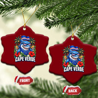 Cape Verde Cool Blue Shark Tropical Graphic Ceramic Ornament Cabo Verde Paradise Verdean Soccer Football Fans