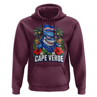 Cape Verde Cool Blue Shark Tropical Graphic Hoodie Cabo Verde Paradise Verdean Soccer Football Fans