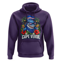 Cape Verde Cool Blue Shark Tropical Graphic Hoodie Cabo Verde Paradise Verdean Soccer Football Fans