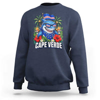 Cape Verde Cool Blue Shark Tropical Graphic Sweatshirt Cabo Verde Paradise Verdean Soccer Football Fans