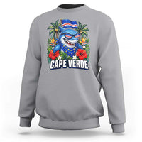 Cape Verde Cool Blue Shark Tropical Graphic Sweatshirt Cabo Verde Paradise Verdean Soccer Football Fans