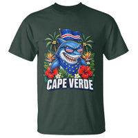 Cape Verde Cool Blue Shark Tropical Graphic T Shirt Cabo Verde Paradise Verdean Soccer Football Fans