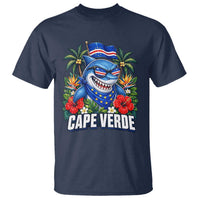Cape Verde Cool Blue Shark Tropical Graphic T Shirt Cabo Verde Paradise Verdean Soccer Football Fans