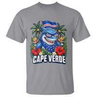Cape Verde Cool Blue Shark Tropical Graphic T Shirt Cabo Verde Paradise Verdean Soccer Football Fans